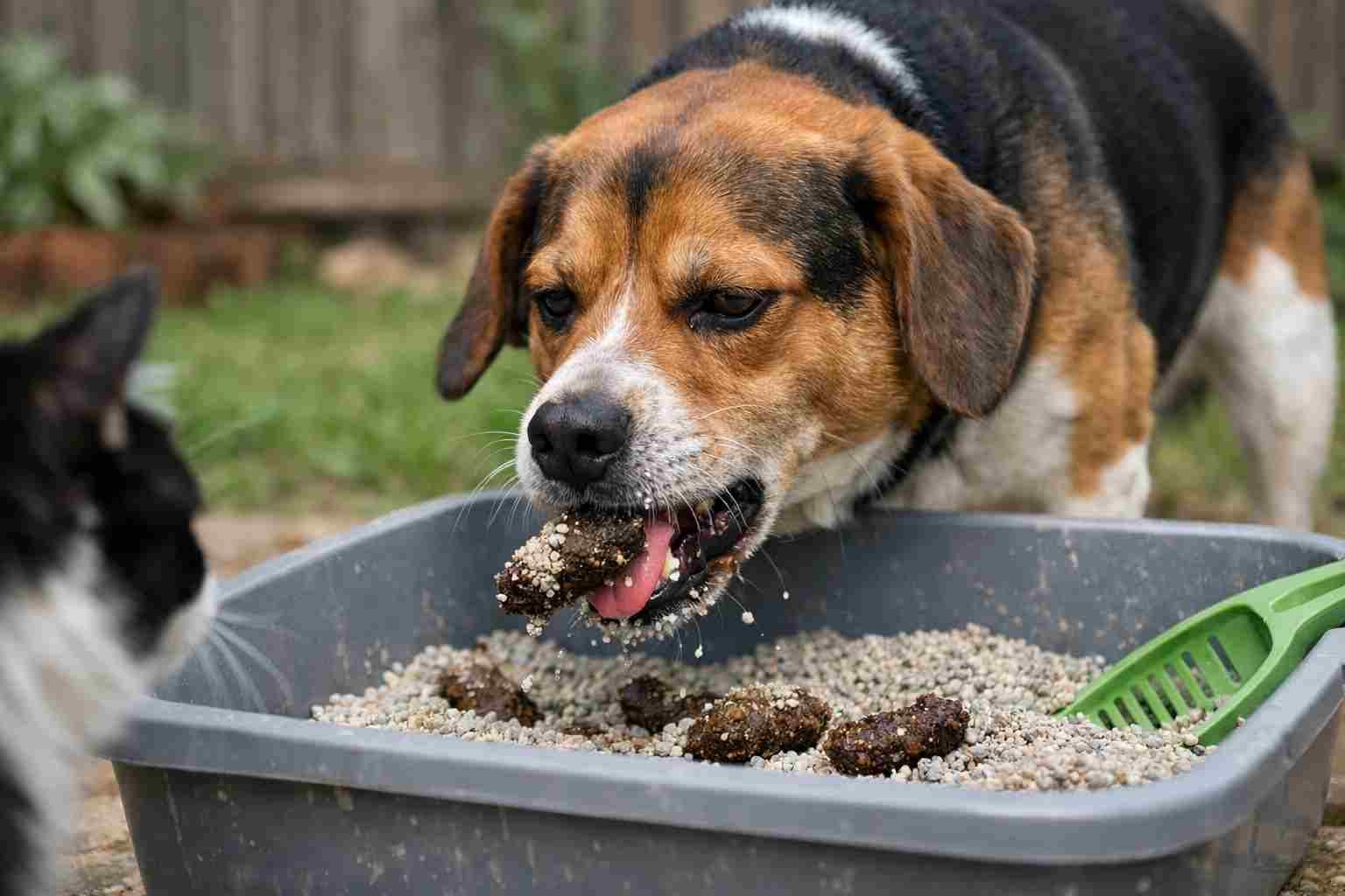 What to do if dog eats cat poop