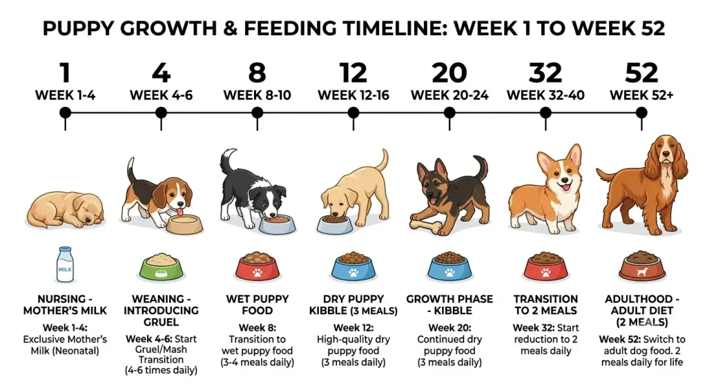 timeline from week 1 to week 52